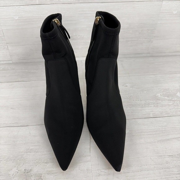 Good American The Icon Ankle Sock Bootie Women 8.5‎ Black Pointed Toe Stiletto - Picture 4 of 14